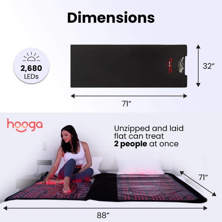 Hooga Health Red Light Therapy Full Body Pod XL Dimensions
